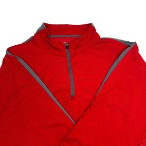 Holloway‎ Golf Pullover 1/4 Zip Red Long Sleeve Men's Adult Size XL